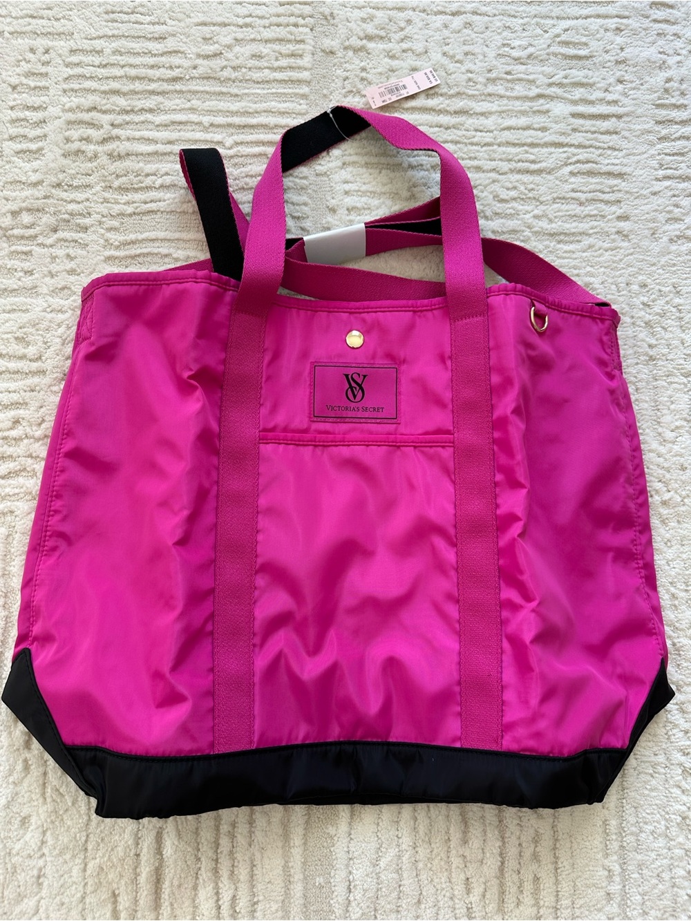 Victoria's Secret Hot Pink Tote with Black Trim